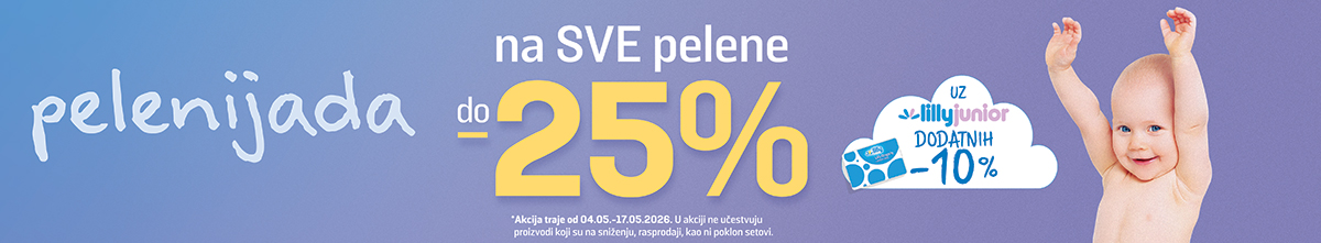 pelenijada festival baner - do 25% popusta na pelene za bebe od 4. do 17. maja