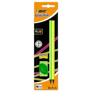 Bic Evolution Fluo Set - Olovka, Gumica i Rezač