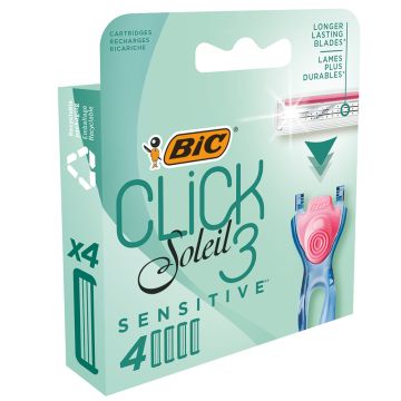 BIC brijač sistem ženski Click3 Soleil Sensitive 4 dopune
