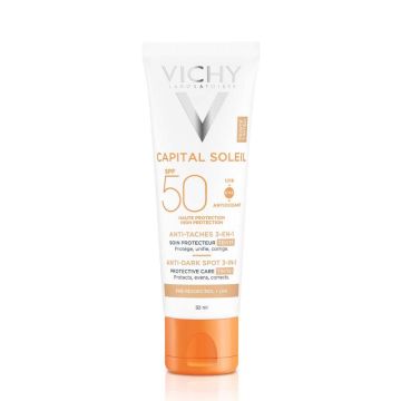 Vichy Ideal Soleil obojena zaštitna krema 3u1 protiv tamnih fleka SPF 50+ 50ml