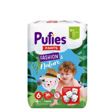 Pufies Fashion&nature pants pelene 6, 15+ kg, 36 kom