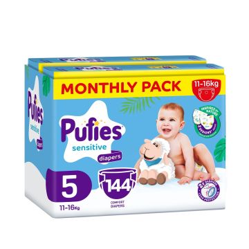 Pufies pelene veličina 5 (11-16kg) mesečni box, 144kom