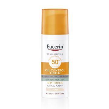 Eucerin oil control tonirani gel-krem za zaštitu masne kože od sunca SPF50+ svetli, 50ml