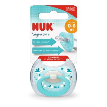 Nuk silikonska varalica Signature 0-6 meseci u higijenskoj kutijici
