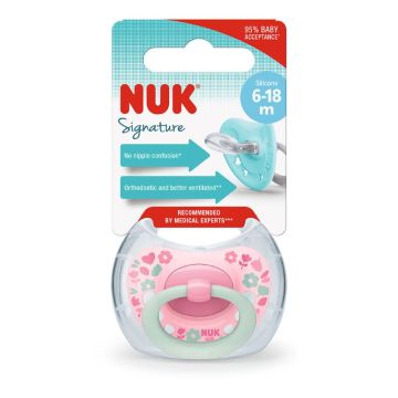 Nuk silikonska varalica Signature 6-18 meseci u higijenskoj kutijici