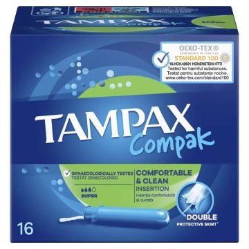 Tampax Compak Super tamponi sa aplikatorom, 16 kom