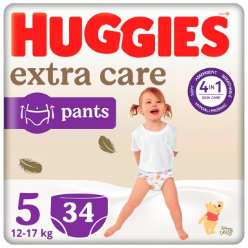 Huggies Extra Care pants, pelene gaćice za bebe veličina 5, od 12-17kg, 34kom