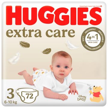 Huggies Extra Care pelene za bebe veličina 3, od 6-10kg, 72kom