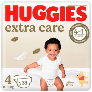 Huggies Extra Care pelene za bebe veličina 4, od 8-16kg, 33 kom