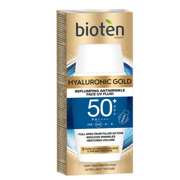 Bioten hyaluronic gold obnavljajući fluid za lice sa SPF 50+
