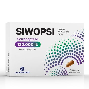 Siwopsi serrapeptase 120 000 IU , 15 kapsula, neto 6,69 g