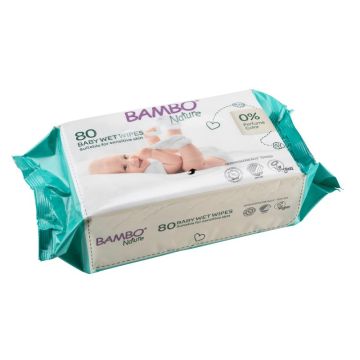 Bambo Nature vlažne maramice  A80 15x20cm