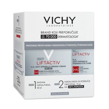 Vichy Winter promo, Liftactiv H.A.krema 50ml, suva koža + Liftactiv H.A  krema za oči 15ml