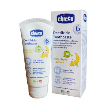Chicco bm pasta za zube sa ukusom jabuke i banane 50ml,sa fluoridom