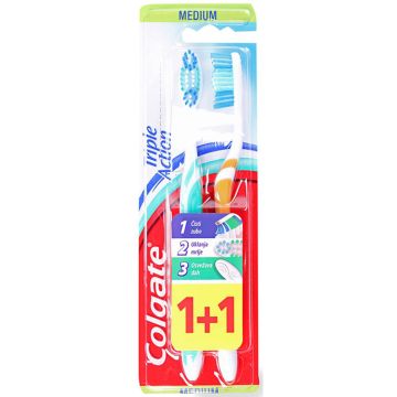 Colgate Triple Action Medium četkica za zube 1+1gratis