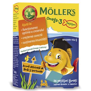 Möller's Omega-3 Jelly Fish - gumene ribice, ukus narandže, 36 kom.