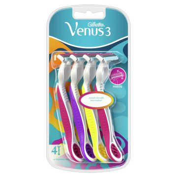 Gillette Venus 3 Colors jednokratni brijač, 4 kom