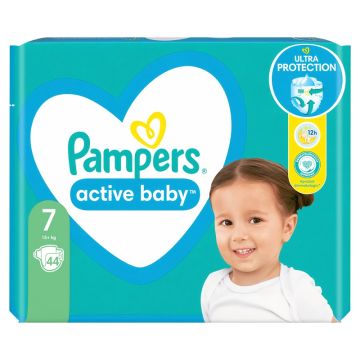 Pampers Active Baby pelene, veličina 7, 44 komada, 15kg+