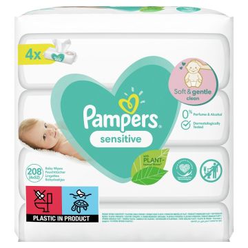 Pampers Sensitive vlažne maramice, 4 x 52kom