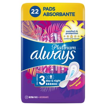 Always Platinum Super noćni higijenski ulošci 22 kom