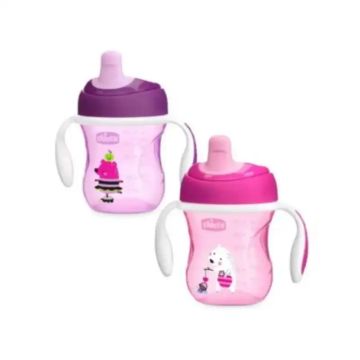 Chicco trening čaša, 6m+, roze