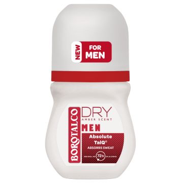 Borotalco men Absolute Extra Dry – Amber dezodorans roll on 50 ml 