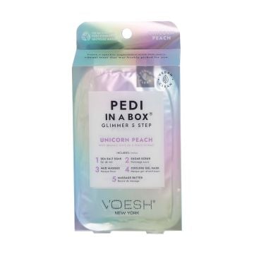 Voesh Unicorn Peach pedikir u 5 koraka sa sjajem (35g,20g,20g,20g,15g)