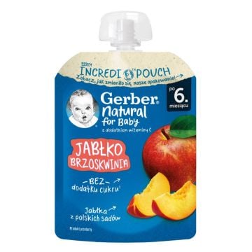 Gerber voćni pire jabuka, breskva 80g
