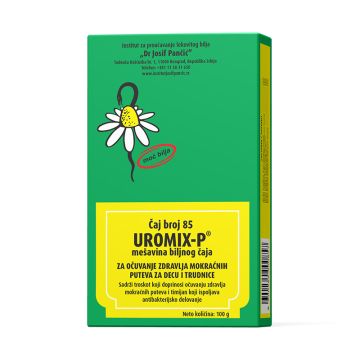 10.         UROMIX-P® – mešavina biljnog čaja za očuvanje zdravlja mokraćnih puteva za decu i trudnice (Čaj broj 85) 100g