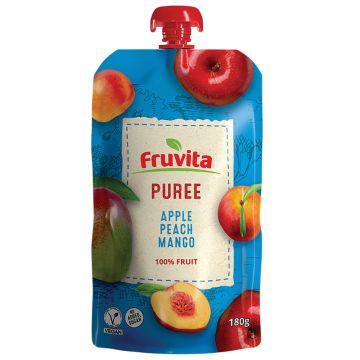 Fruvita voćni pire jabuka,breskva i mango 180g