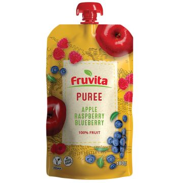 Fruvita voćni pire jabuka, malina i borovnica 180g