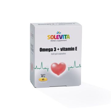 Solevita omega 3 + vitamin e, 60 soft gel kapsula