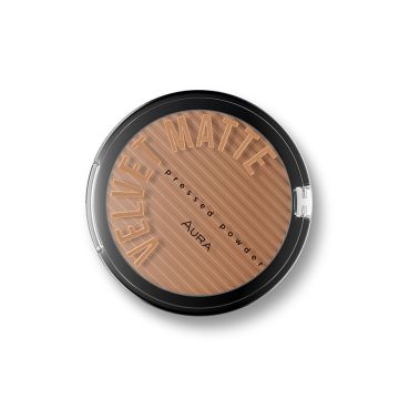 Aura Kompaktni puder Velvet matte 317 Warm beige