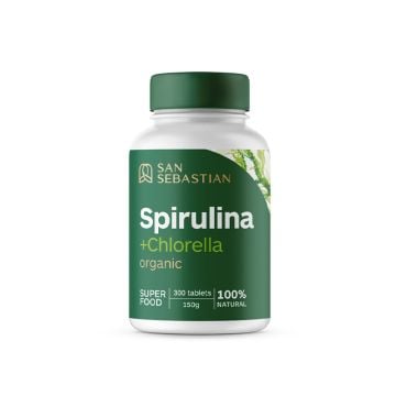 San Sebastian Spirulina + Chlorella, 300 tableta