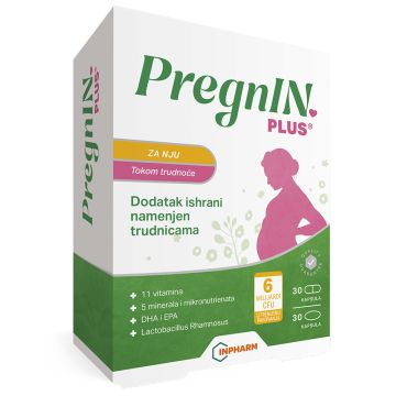 PregnIN plus, tokom trudnoće, 30+ 30 kapsula 