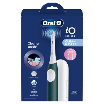 Oral-B iO 2 električna četkica za zube, 1 glava, putni set, zelena