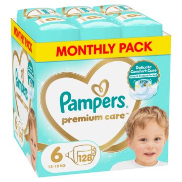 Pampers Premium Care pelene (mesečni box), veličina 6, 13-18 kg, 128 kom