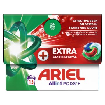 Ariel All in one PODS +Extra Stain Removal kapsule za pranje veša, 15kom