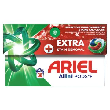 Ariel All in One PODS Extra + Stain Removal kapsule za pranje veša, 38kom