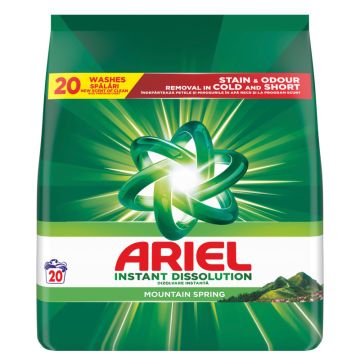 Ariel Mountain Spring, praškasti deterdžent, 20 pranja, 1.3 kg