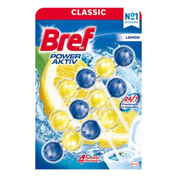 Bref Power Aktiv Lemon 4 funkcije WC osveživač 3x50g
