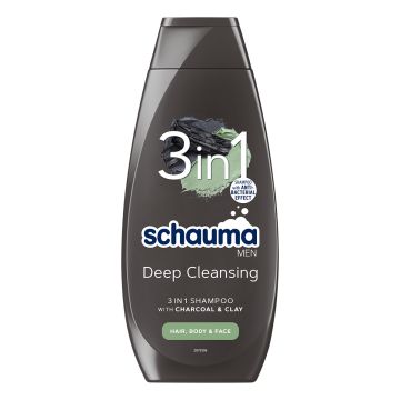SCHAUMA Men šampon za kosu 3u1 Charcoal & Clay 400ml