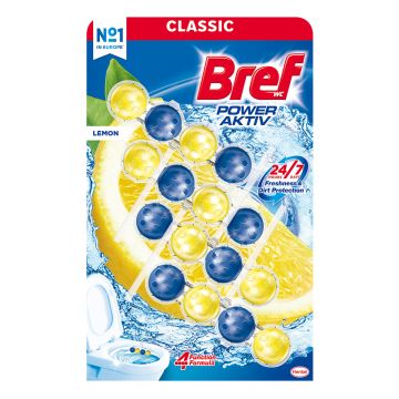 Bref power aktiv lemon wc osveživač 4x50g