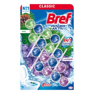 Bref power aktiv lavanda wc osveživač 4x50g