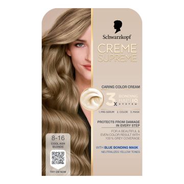 Creme Supreme 8-16 hladno pepeljasto svetlo plava boja za kosu
