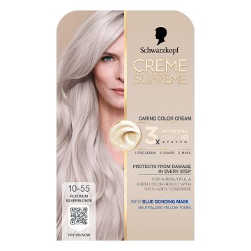 Creme Supreme 10-55 hladno srebrno plava boja za kosa