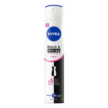 Nivea Black & White Invisible Clear dezodorans 200ml