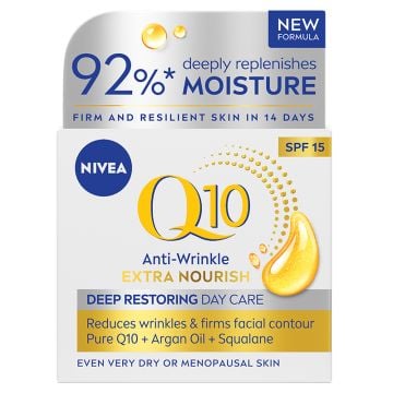 Nivea Q10 Extra Nourish Deep Restoring dnevna krema protiv bora sa SPF15 50ml