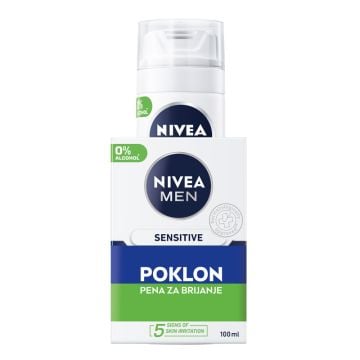 Nivea Men After Shave + pena za brijanje sensitive GRATIS ,100+200ml 