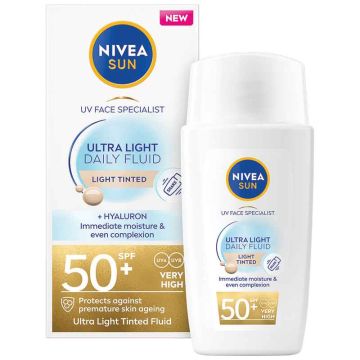 NIVEA SUN UV Face Specialist Invisible Daily ultralagani fluid svetle nijanse za zaštitu kože lica od sunca SPF 50+ 40 ml